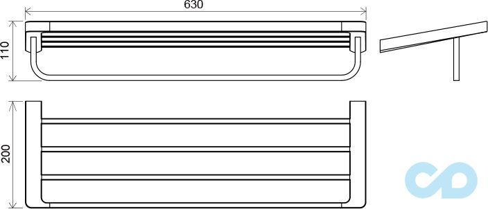 креслення Поличка для рушників Ravak 10 ° TD 330