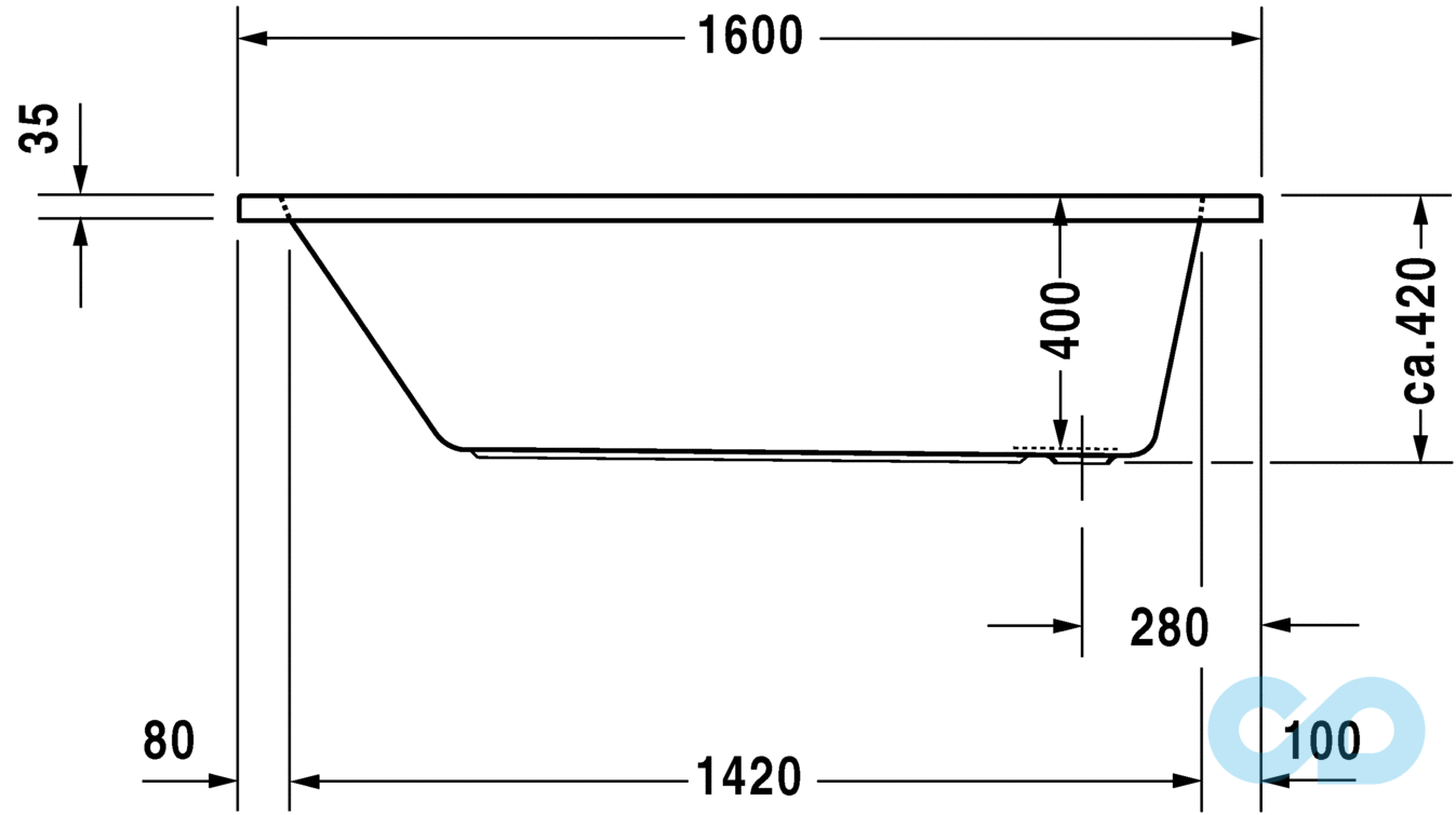 ванна акрилова duravit d code