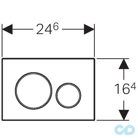 технічна схема змивному клавіша Geberit Sigma20 115.882.KJ.1