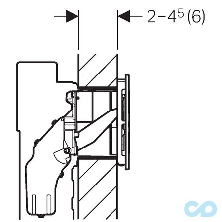 чертеж Смывная клавиша Geberit Sigma40 115.600.SI.1