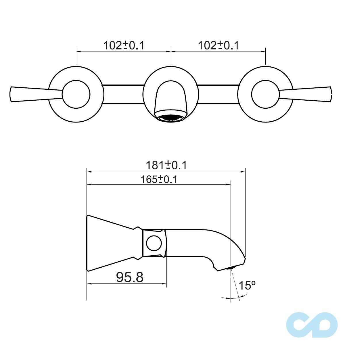 креслення Змішувач для раковини Imprese Podzima Zrala ZMK02170803