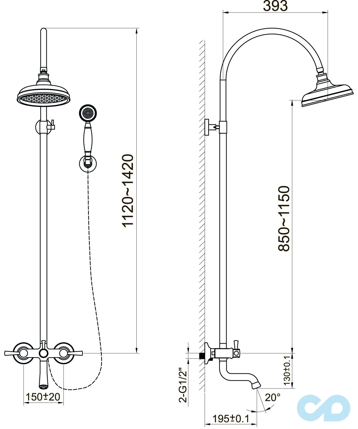 креслення Душова система Imprese Podzima Zrala ZMK02170809