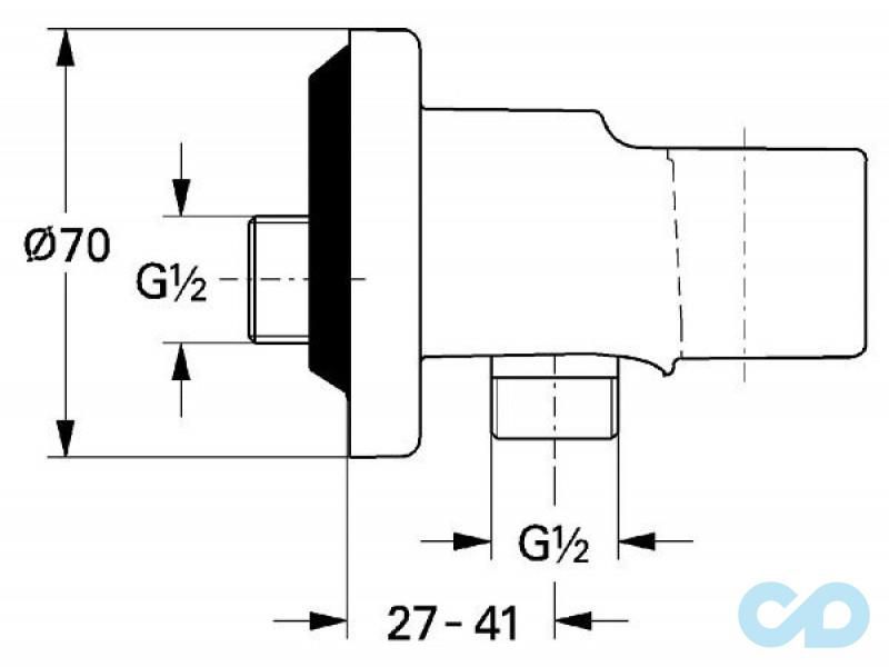Набір гігієнічного душа Grohe BauLoop 111042 технічна схема 3