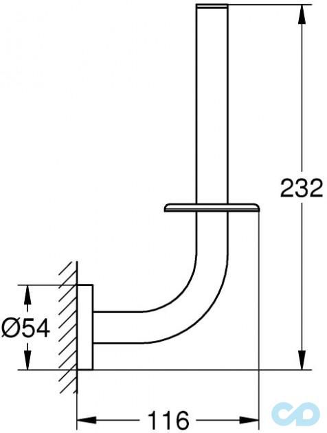 креслення Тримач запасного рулону паперу Grohe Essentials 40385AL1