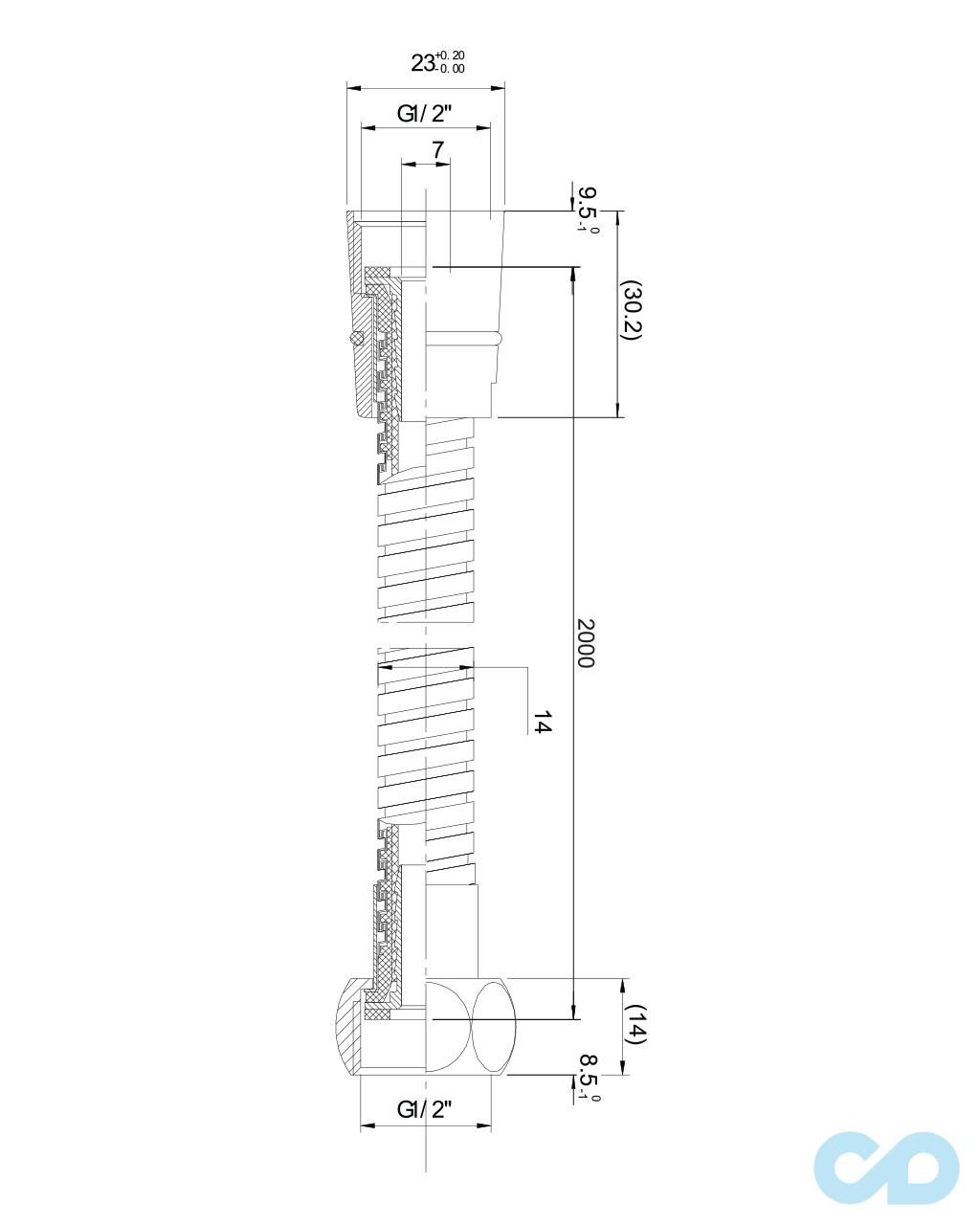 креслення Душовий шланг Imprese 1217