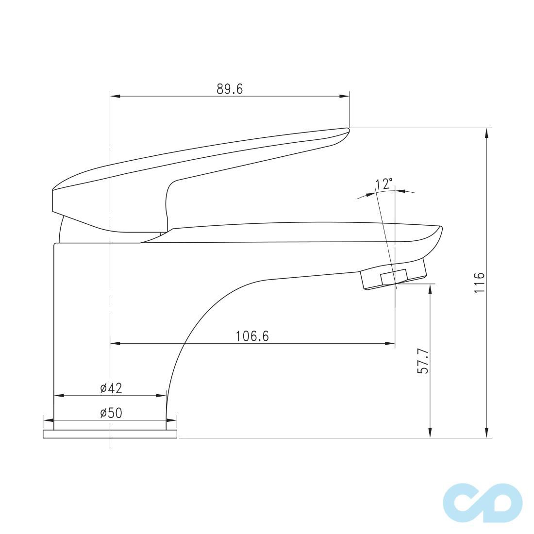 креслення Набір змішувачів для ванни Imprese Praha New 510030670