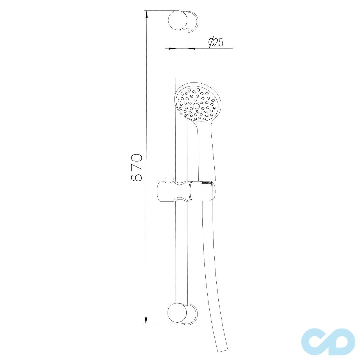 Набір змішувачів для ванни Imprese Praha New 510030670 технічна схема 2