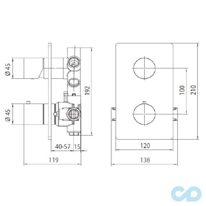 технічна схема Душова система Bossini Cosmo Tondo M80237