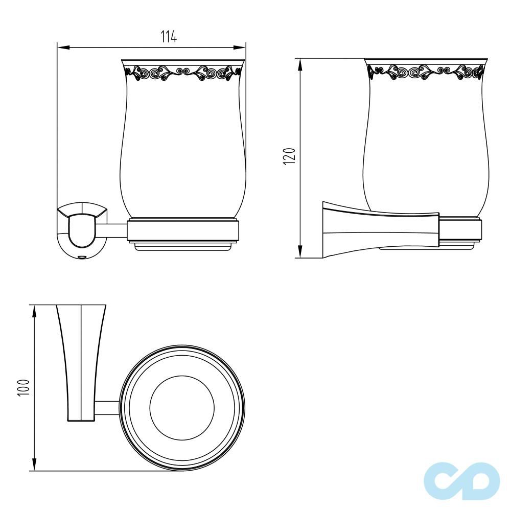 чертеж Стакан для зубных щеток Imprese Cuthna 120280 antiqua