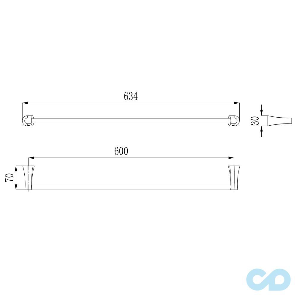 креслення Полотенцедержатель Imprese Cuthna 131280 stribro