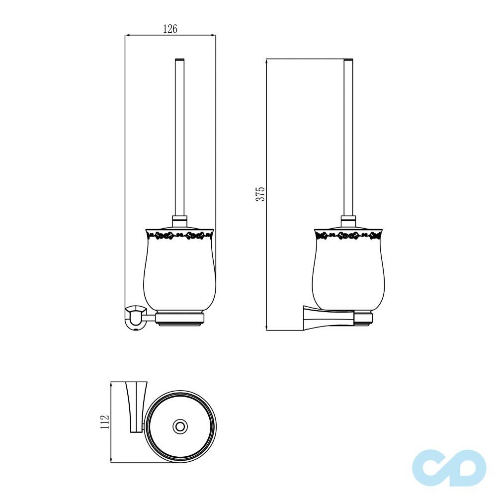 чертеж Ёршик для унитаза Imprese Cuthna 150280 zlato