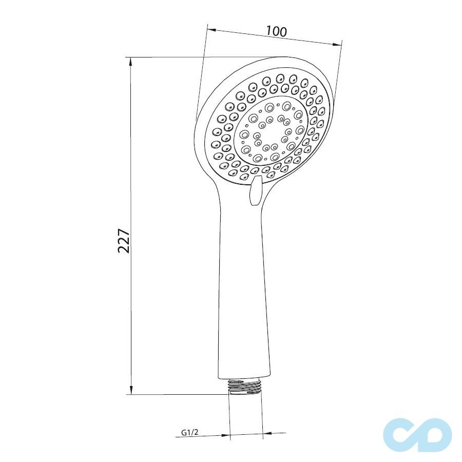 чертеж Ручной душ Imprese W100SL5
