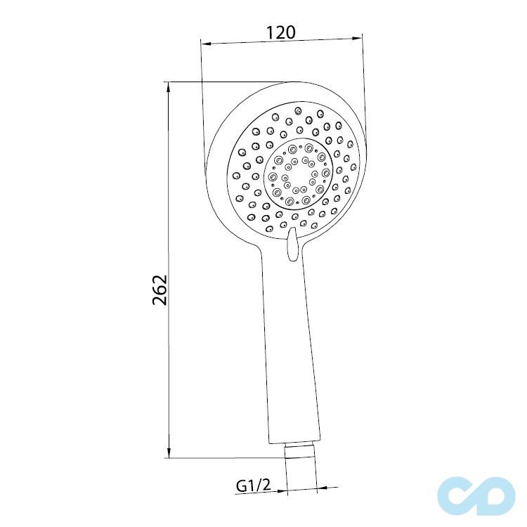 креслення Ручний душ Imprese W120SL1
