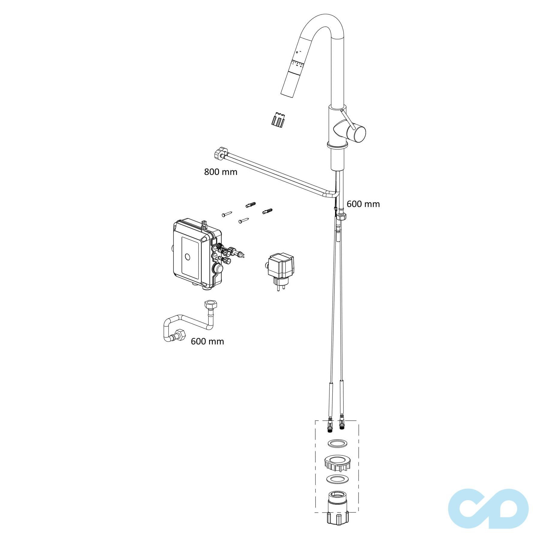 технічна схема Кухонний змішувач Imprese Quadrio Smart ZMK051901151 