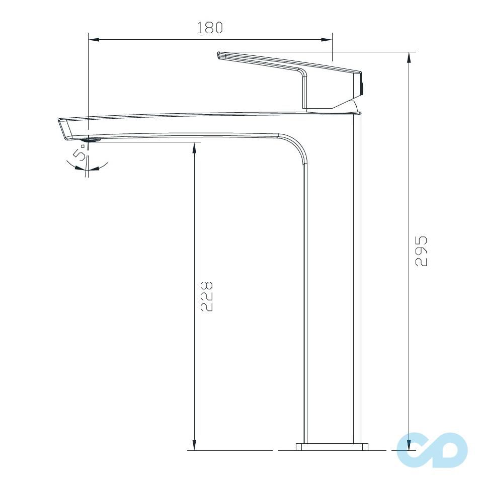 креслення Високий змішувач для раковини Imprese Grafiky ZMK061901011