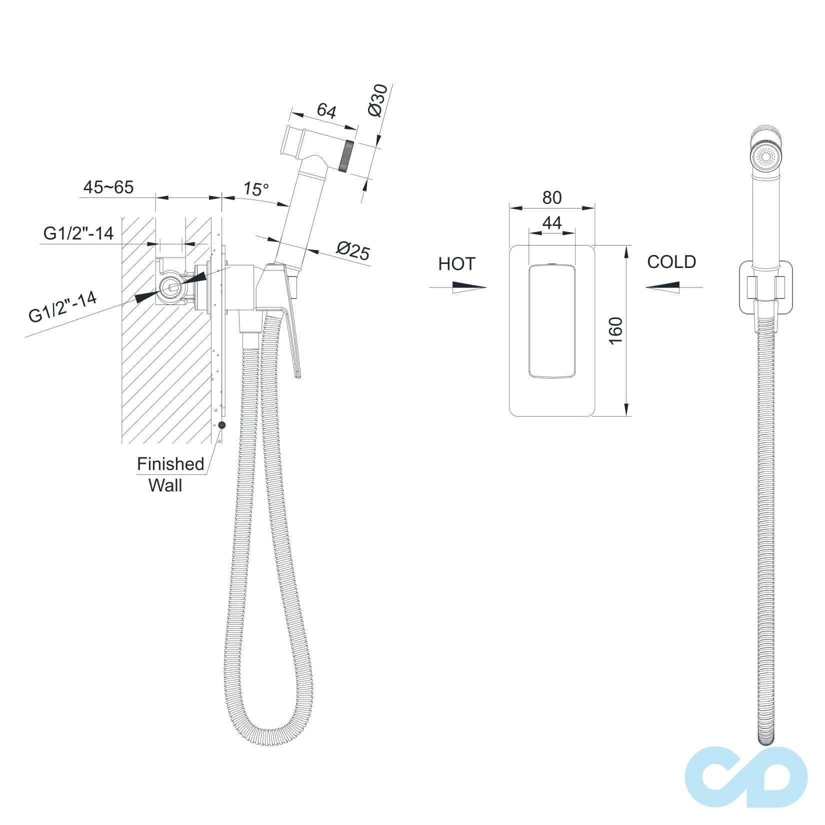 креслення Гігієнічний душ Imprese Grafiky ZMK061901120