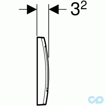 технічна схема Кнопка змиву Geberit Twinline30 115.899.KJ.1