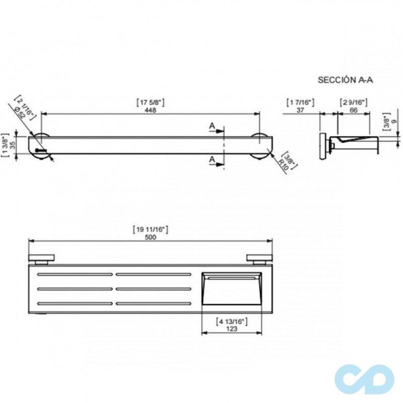 креслення Поличка для ванної Sonia Contract-hospitality 159598