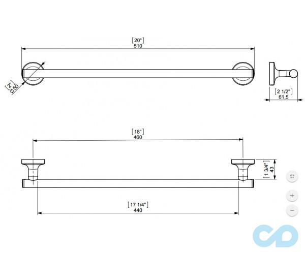 чертеж Полотенцедержатель Sonia E-Plus 124459