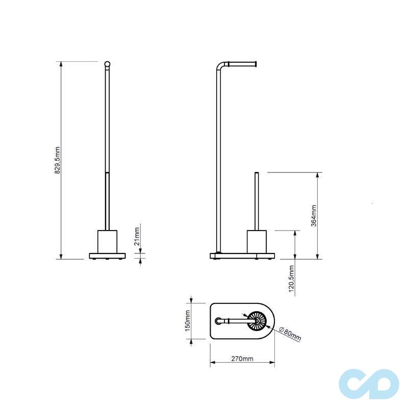 чертеж Подставка с бумагодержателем и ёршиком Sonia Nomad 176281