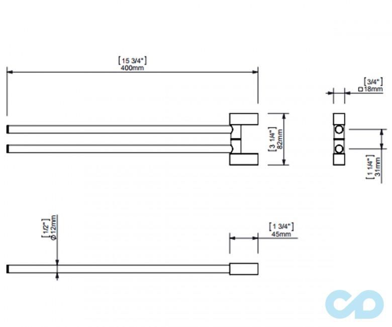 креслення Полотенцедержатель Sonia S-Cube 168 019