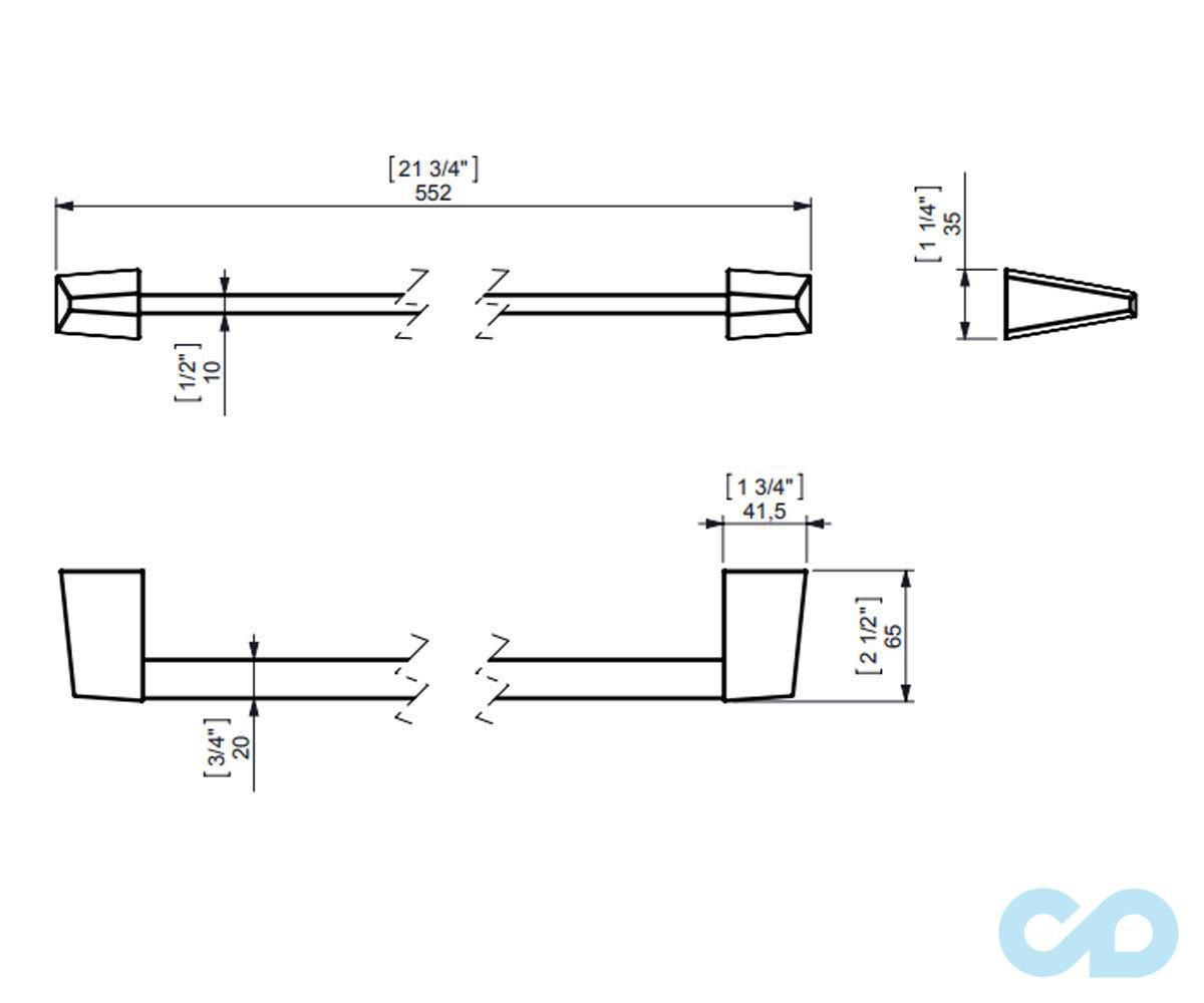 чертеж Полотенцедержатель Sonia S2 White 172436