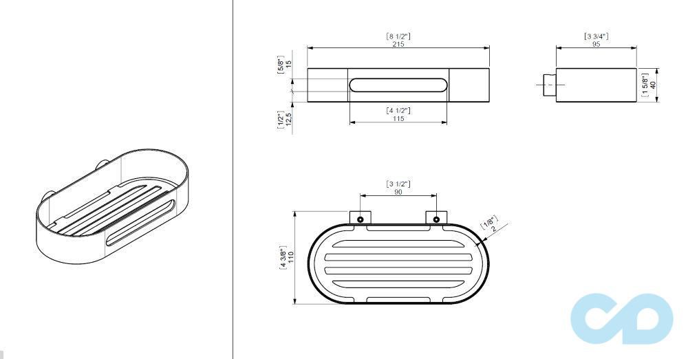 креслення Поличка для душової кабіни Sonia S5 141494