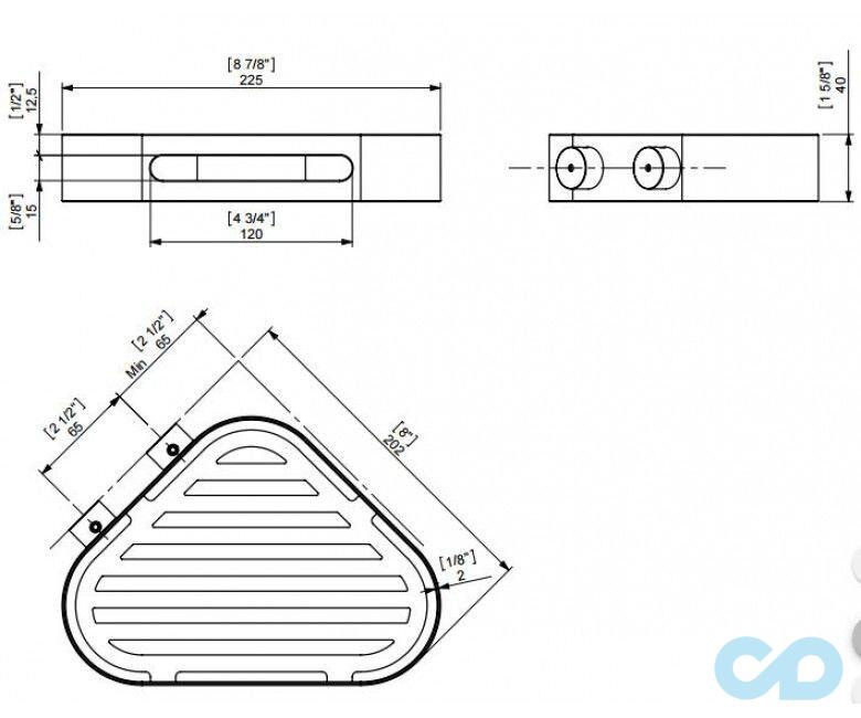 креслення Поличка для душової кабіни Sonia S5 141517