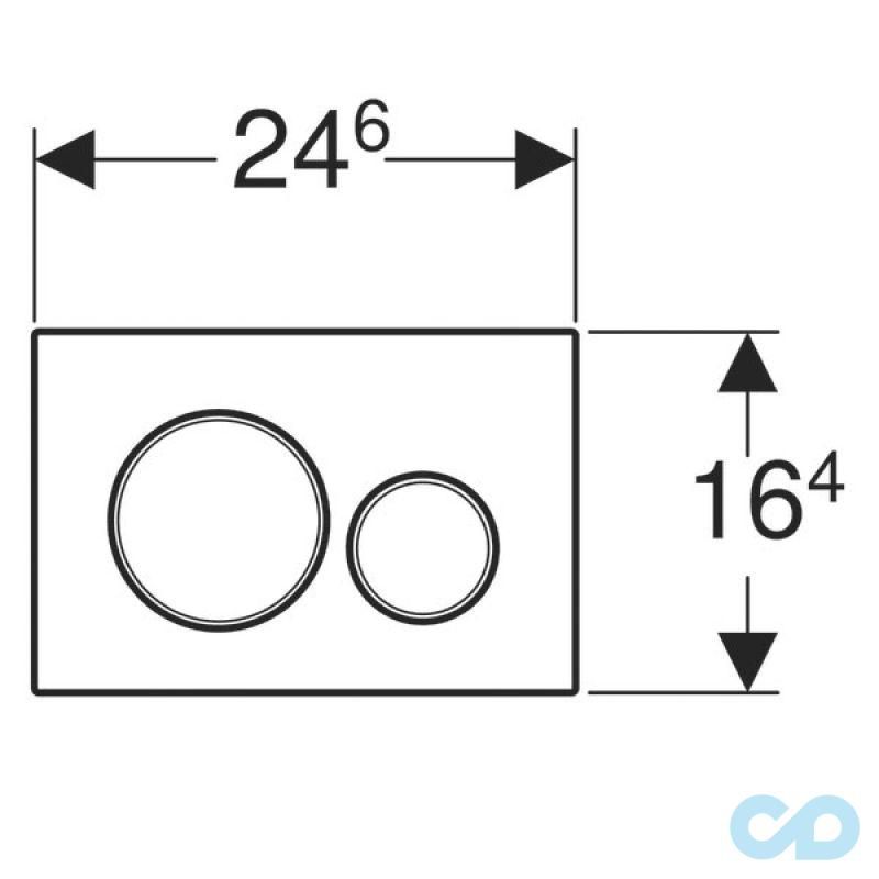 технічна схема Інсталяція для унітазу Geberit Duofix 111.300.00.5 + 115.882.14.1 із захистом від слідів пальців