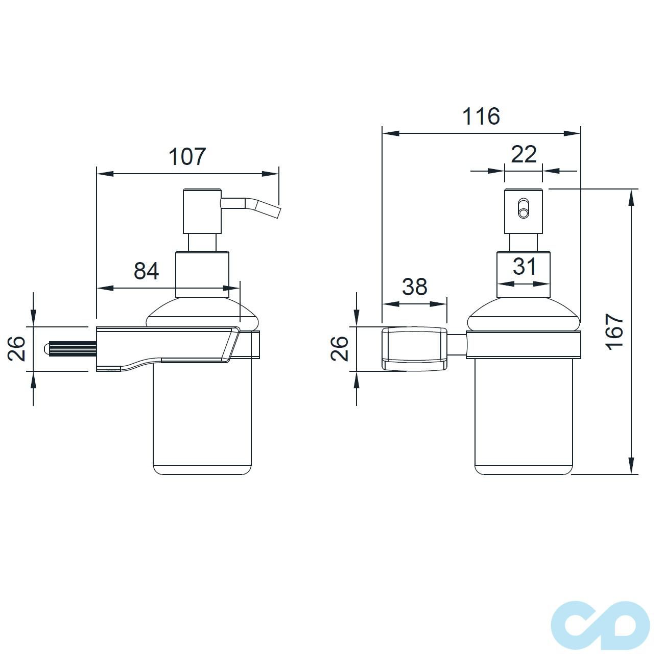 креслення Дозатор рідкого мила Imprese Grafiky ZMK041807310