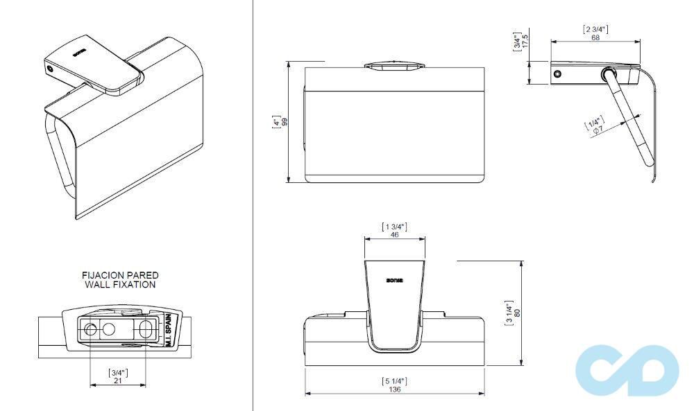 чертеж Бумагодержатель Sonia S6 161034
