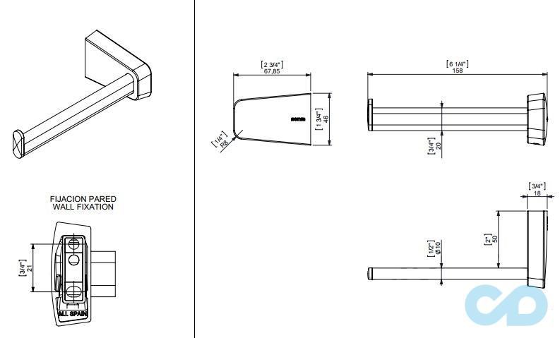 креслення паперотримач Sonia S6 Black 166480
