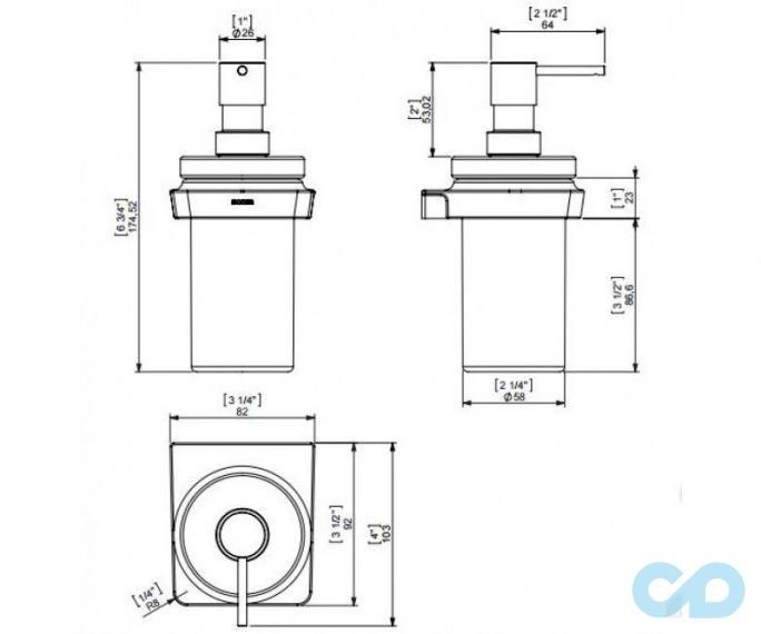 креслення Дозатор рідкого мила Sonia S6 Black 166466