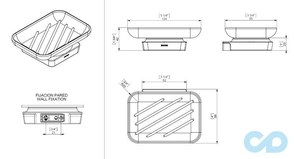 креслення Мильниця Sonia S6 Black 166459
