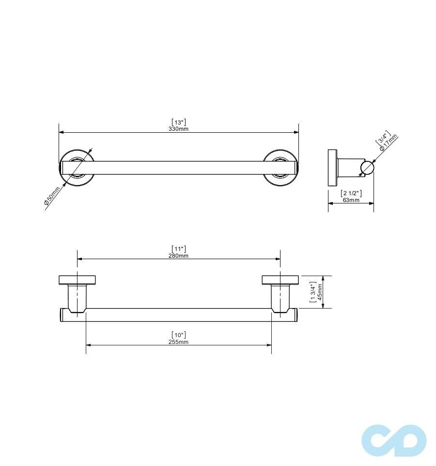 креслення Полотенцедержатель Sonia Tecnoproject 116799