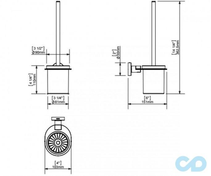 креслення Йоршик для унітазу Sonia Tecnoproject Black 166299