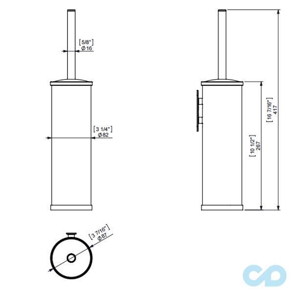 креслення Йоршик для унітазу Sonia Tecnoproject Black 168200