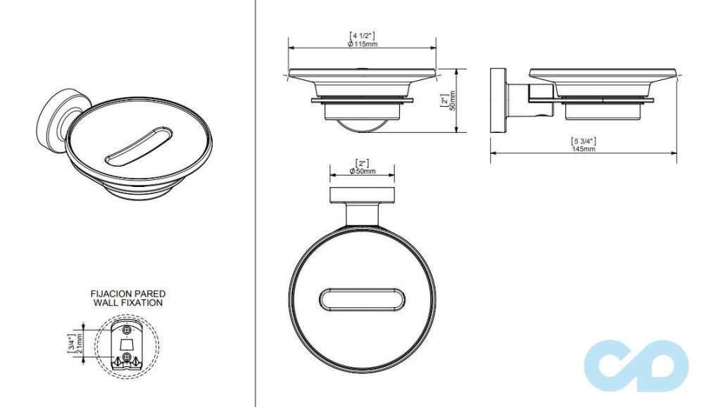 креслення Мильниця Sonia Tecnoproject White 166145