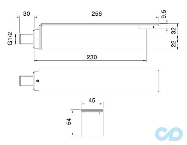 креслення Вилив для ванни Treemme 5mm 2861HF