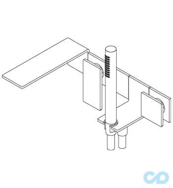 техническая схема Смеситель для ванны Treemme 5mm 2805_5M