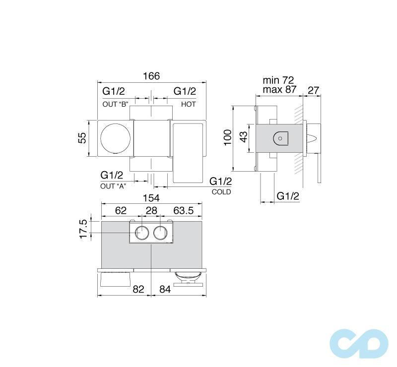 креслення Змішувач для ванни Treemme 5mm 2849_5M