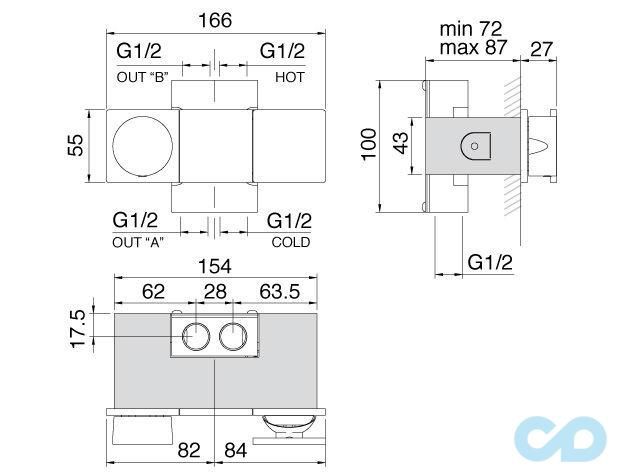 креслення Змішувач для ванни Treemme 5mm 2849_5L