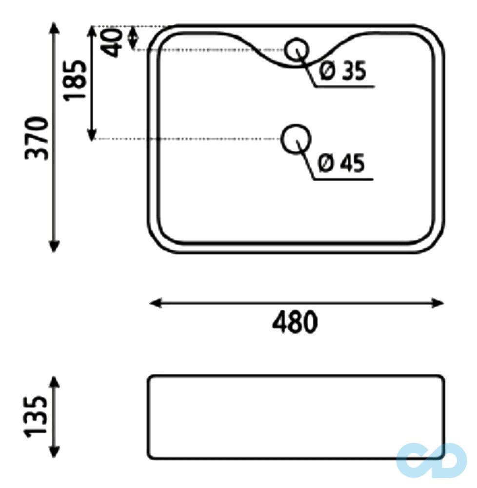 креслення Раковина накладна BhD Baena 7013