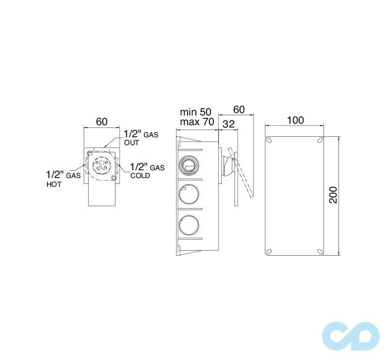 чертеж Смеситель для душа Tremmee 5 mm 2859_5M