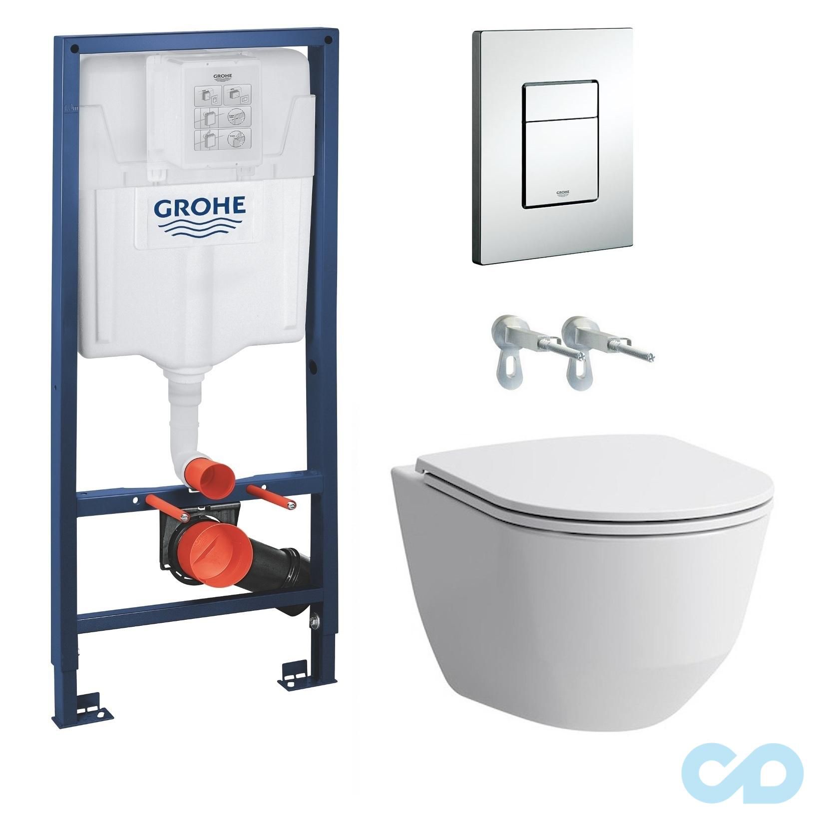 Інсталляція  Grohe Rapid SL 38772001 з підвісним унітазом Laufen Pro Rimless H8669570000001