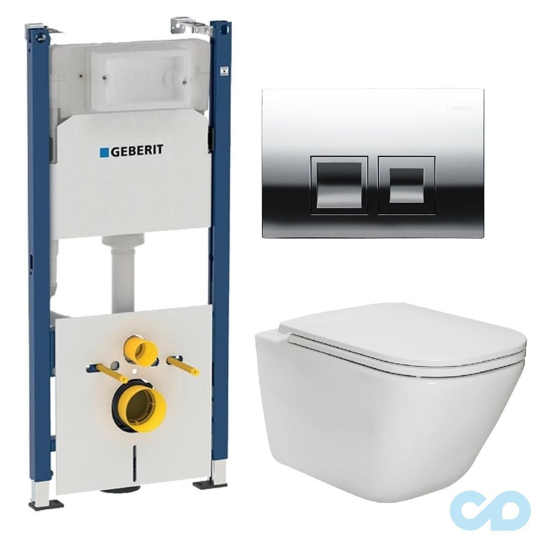 Інсталяція Geberit Duofix 458.168.21.1 з підвісним унітазом Roca Gap Clean Rim A34H470000