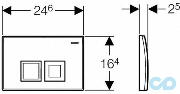 Інсталяція Geberit Duofix 458.168.21.1 з підвісним унітазом Roca Gap Clean Rim A34H470000 технічна схема 2