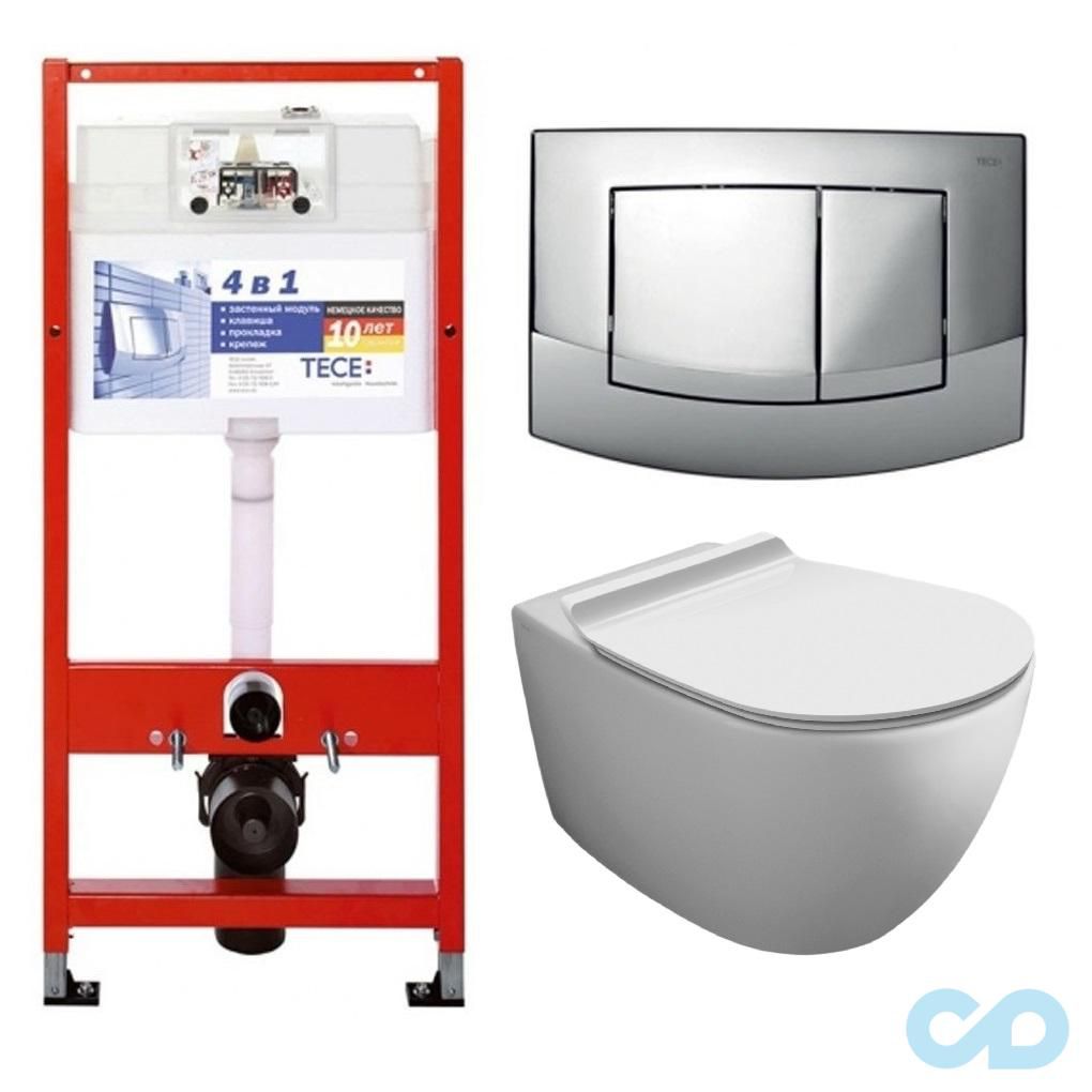 Інсталяція для унітазу Tece Base 9400005 c підвісним унітазом Simas Vignoni VI18