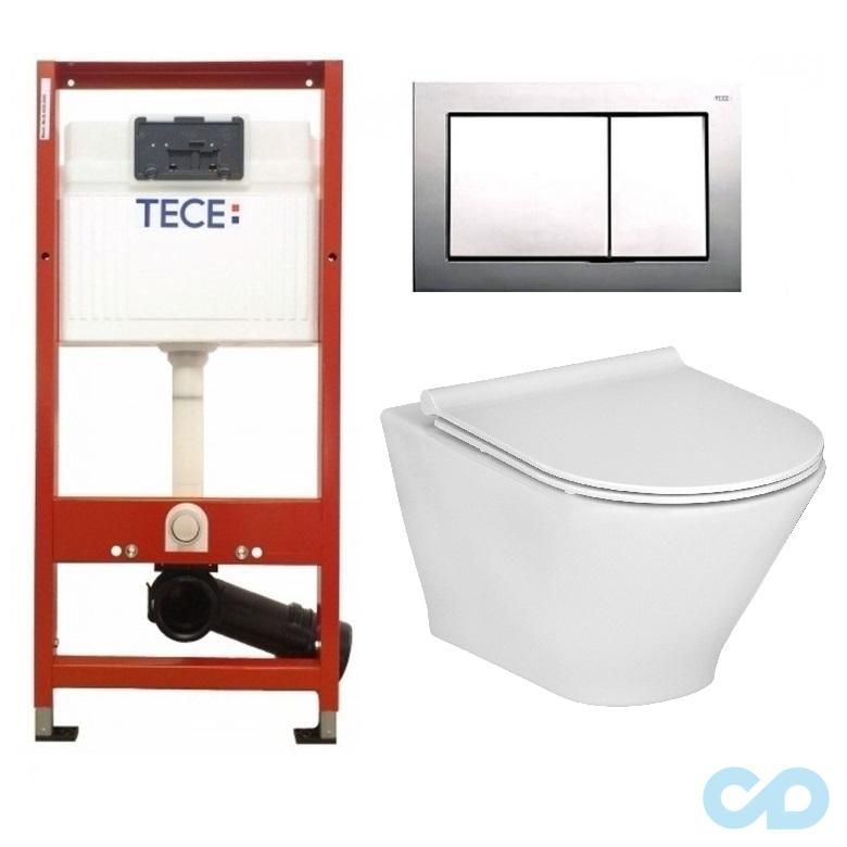 Инсталляция для унитаза Tece Base 9400006 с подвесным унитазом Roca Gap A34H0N8000