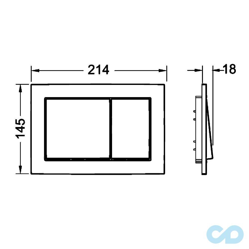 Інсталяція для унітазу Tece Base 9400006 з підвісним унітазом Jika Mio H8207140000001  технічна схема 2